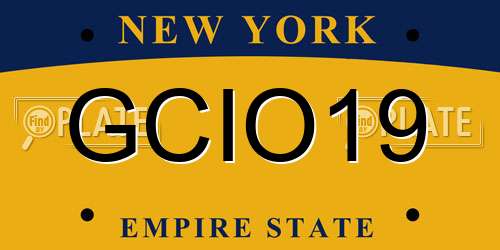 GCIO19 New York License Plate