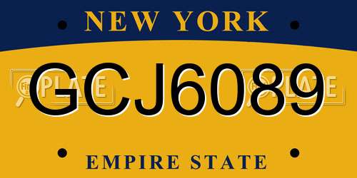 GCJ6089 New York License Plate