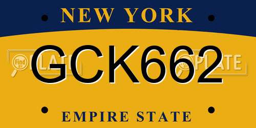 GCK662 New York License Plate