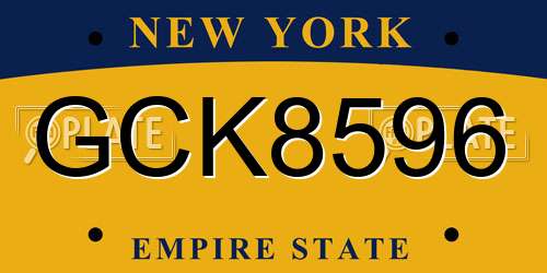 GCK8596 New York License Plate