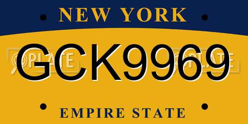 GCK9969 New York License Plate