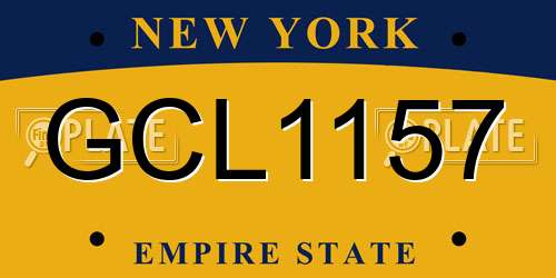 GCL1157 New York License Plate