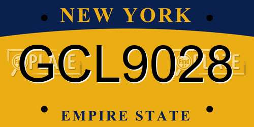 GCL9028 New York License Plate