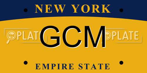 GCM New York License Plate