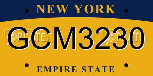 GCM3230 New York License Plate