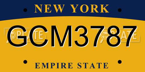 GCM3787 New York License Plate