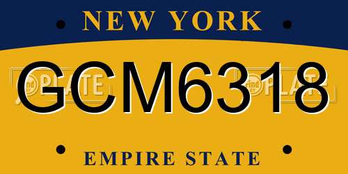 GCM6318 New York License Plate