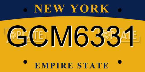 GCM6331 New York License Plate