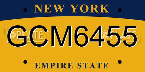GCM6455 New York License Plate
