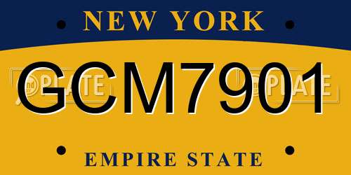 GCM7901 New York License Plate