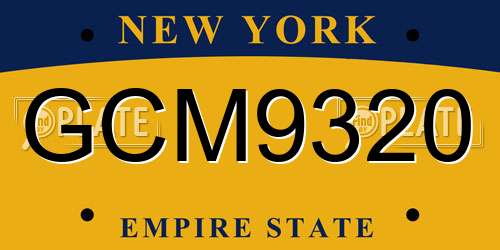 GCM9320 New York License Plate