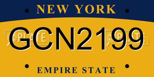 GCN2199 New York License Plate