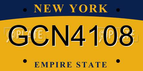 GCN4108 New York License Plate