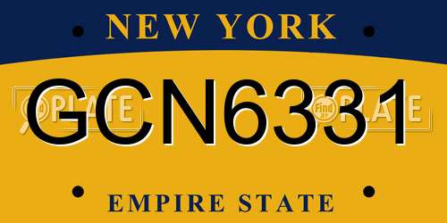 GCN6331 New York License Plate