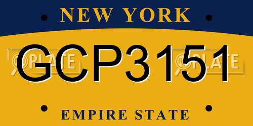 GCP3151 New York License Plate