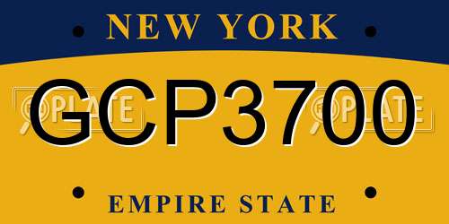 GCP3700 New York License Plate