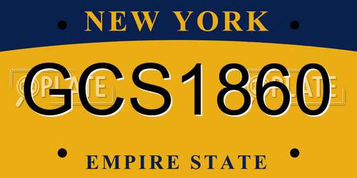 GCS1860 New York License Plate