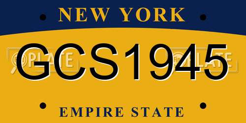 GCS1945 New York License Plate