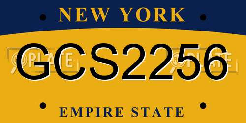 GCS2256 New York License Plate