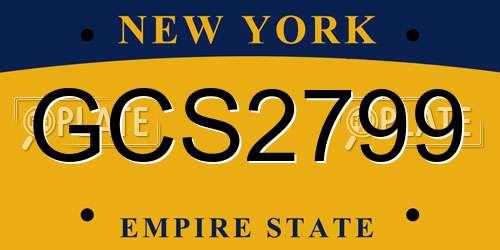 GCS2799 New York License Plate