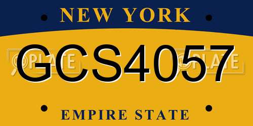 GCS4057 New York License Plate