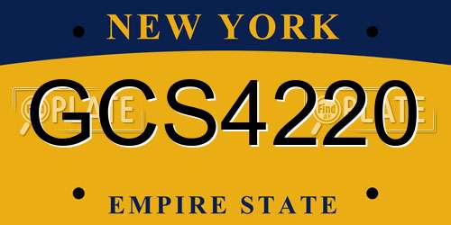 GCS4220 New York License Plate