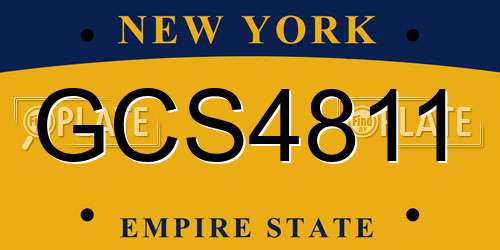 GCS4811 New York License Plate