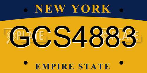 GCS4883 New York License Plate