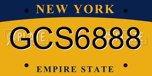 GCS6888 New York License Plate