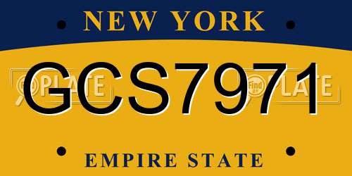 GCS7971 New York License Plate