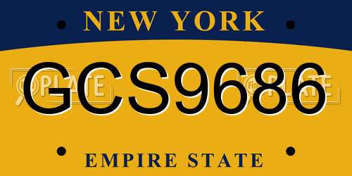 GCS9686 New York License Plate