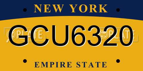 GCU6320 New York License Plate