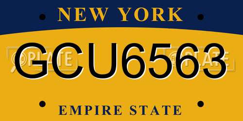 GCU6563 New York License Plate