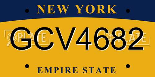 GCV4682 New York License Plate