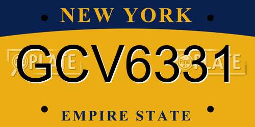 GCV6331 New York License Plate