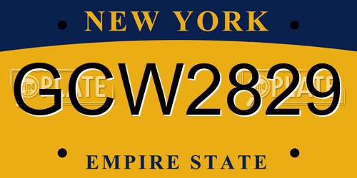 GCW2829 New York License Plate