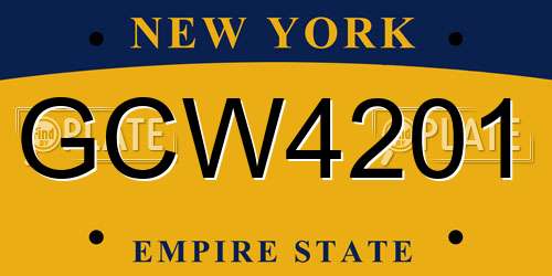 GCW4201 New York License Plate