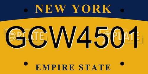 GCW4501 New York License Plate