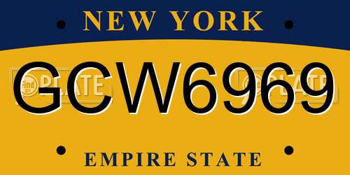 GCW6969 New York License Plate