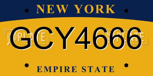 GCY4666 New York License Plate