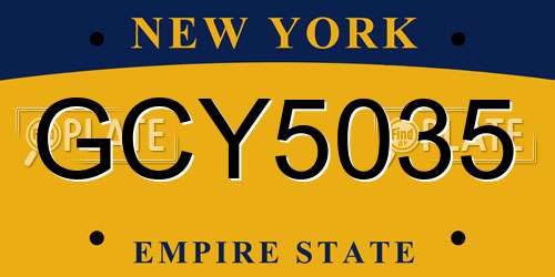 GCY5035 New York License Plate