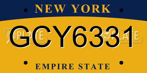 GCY6331 New York License Plate