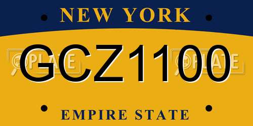 GCZ1100 New York License Plate