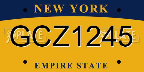 GCZ1245 New York License Plate