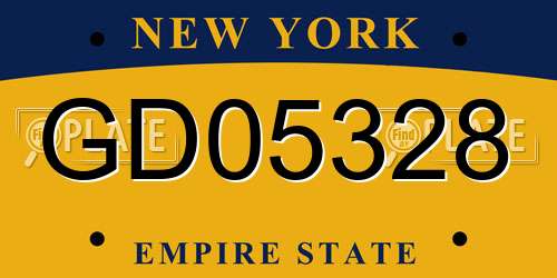 GD05328 New York License Plate