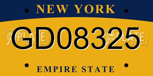 GD08325 New York License Plate