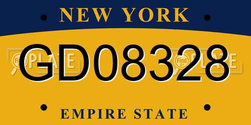 GD08328 New York License Plate
