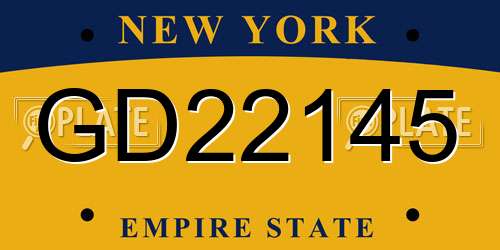 GD22145 New York License Plate