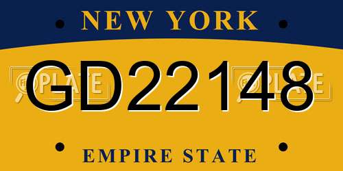 GD22148 New York License Plate
