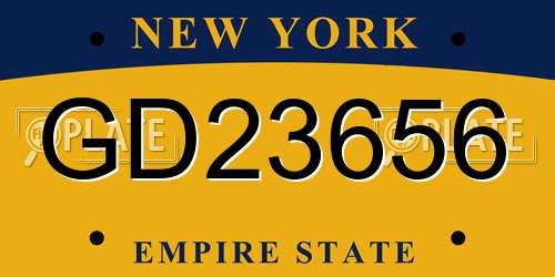 GD23656 New York License Plate